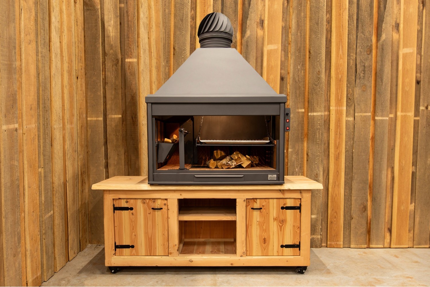 BBQ buitenkeuken (model 1301) met houten meubel