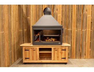 BBQ buitenkeuken (model 1301) met houten meubel