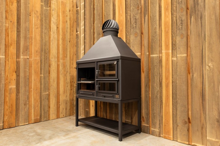 BBQ buitenkeuken (model 1560) met houten meubel